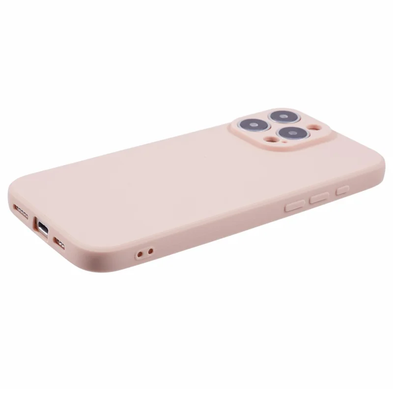 For iPhone 16 Pro Case Precise Cut-Outs Straight Edge TPU Shockproof Phone Cover - Pink