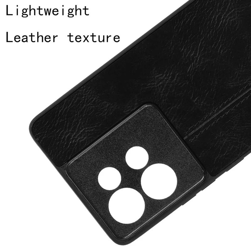 For Motorola Edge 50 5G Case Leather+TPU+PC Phone Cover Stitching Line - Black