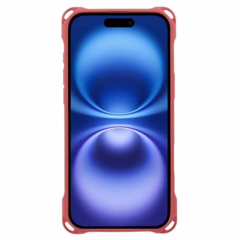 For iPhone 16 Case Four Corners Fall Protection TPU Back Cover - Red