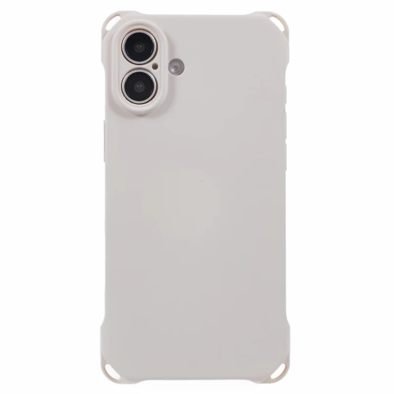 For iPhone 16 Case Four Corners Fall Protection TPU Back Cover - Beige