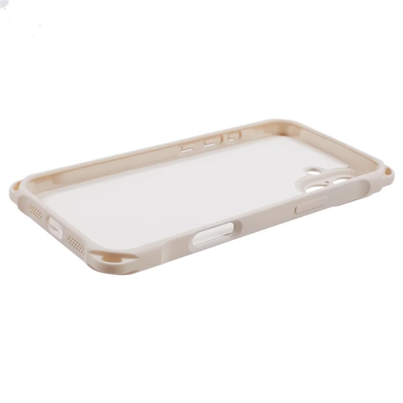 For iPhone 16 Case Four Corners Fall Protection TPU Back Cover - Beige