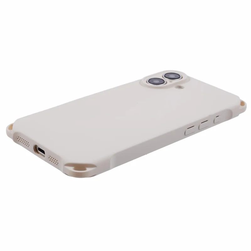 For iPhone 16 Case Four Corners Fall Protection TPU Back Cover - Beige