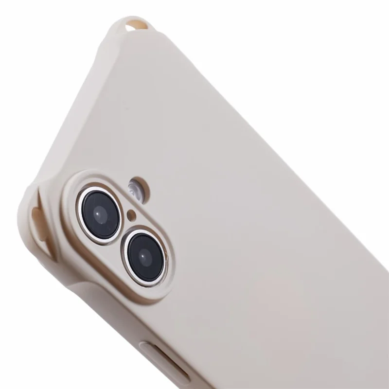For iPhone 16 Case Four Corners Fall Protection TPU Back Cover - Beige