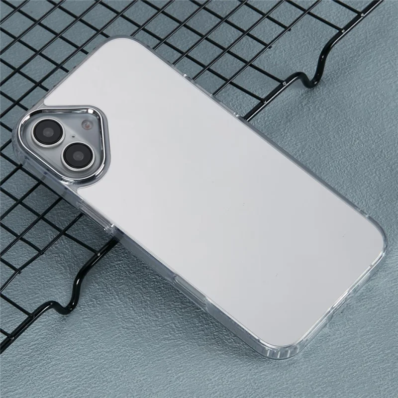 For iPhone 16 Case Electroplated Mirror Surface Acrylic+TPU Phone Cover