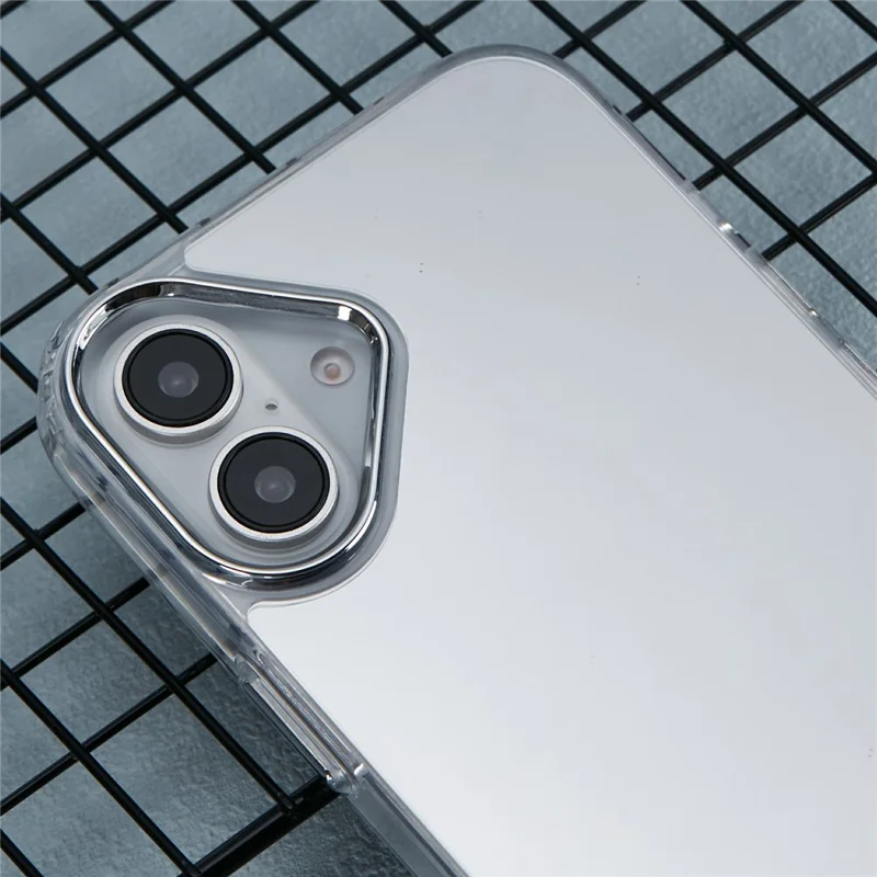 For iPhone 16 Case Electroplated Mirror Surface Acrylic+TPU Phone Cover