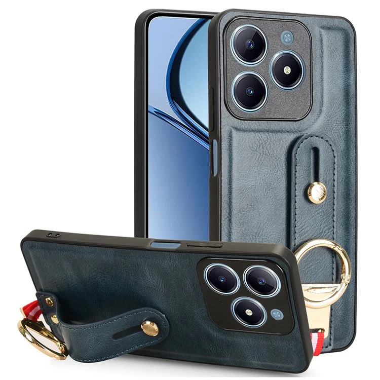Pour le Royaume C61 4G / C63 4G Case de Bracelet Kickstand Cuir + pc + Tpu Téléphone Couvercle Avec Ouvre-bouteille - Bleu