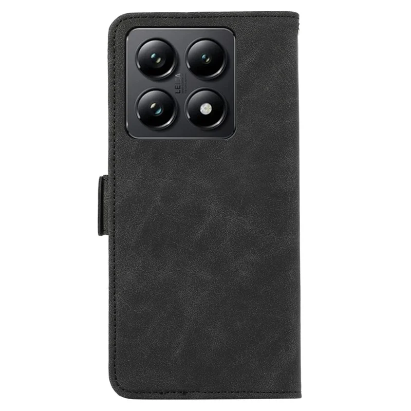 ABEEL Para Xiaomi 14T Case PU Leather Folio Stand View RFID Blocking Phone Cover - Preto