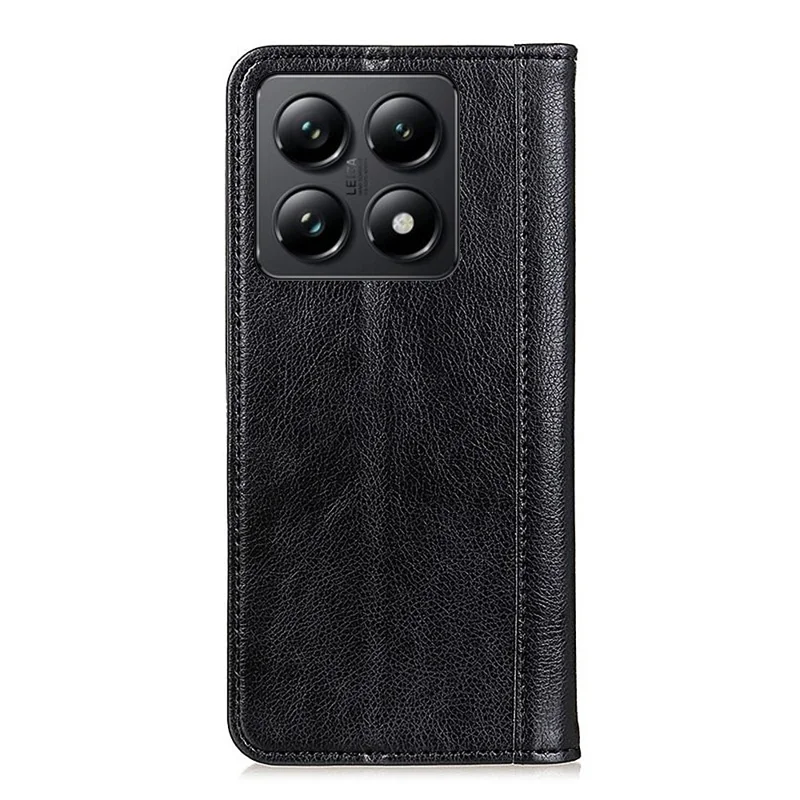 Per il Xiaomi 14T Stand Case Split Leather Litchi Texture Wallet Phone Cover - Nero