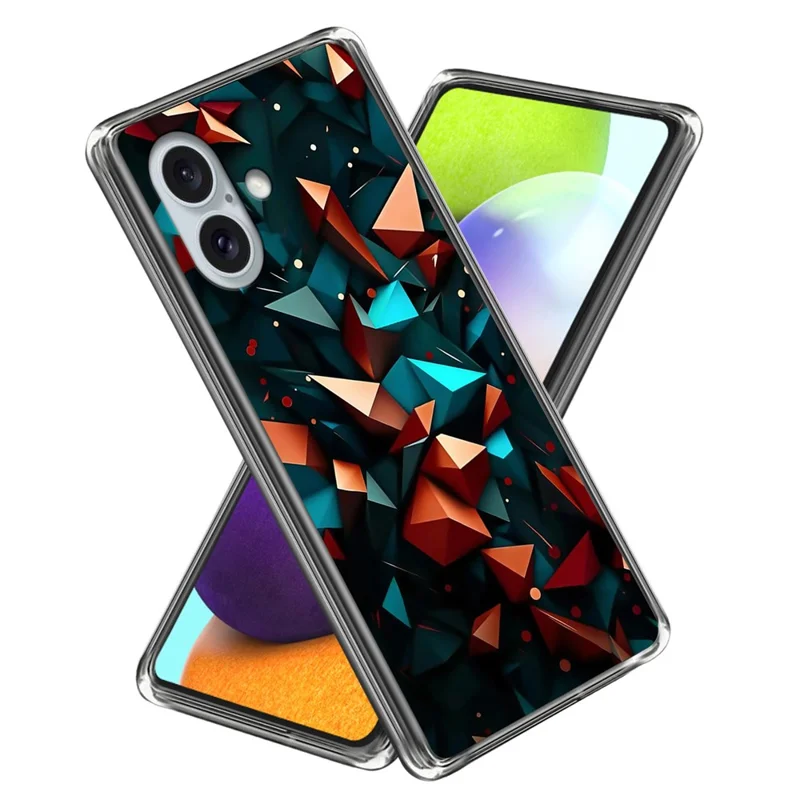 For iPhone 16 Case Shock-Absorbent TPU Pattern Printed Phone Cover - Style A