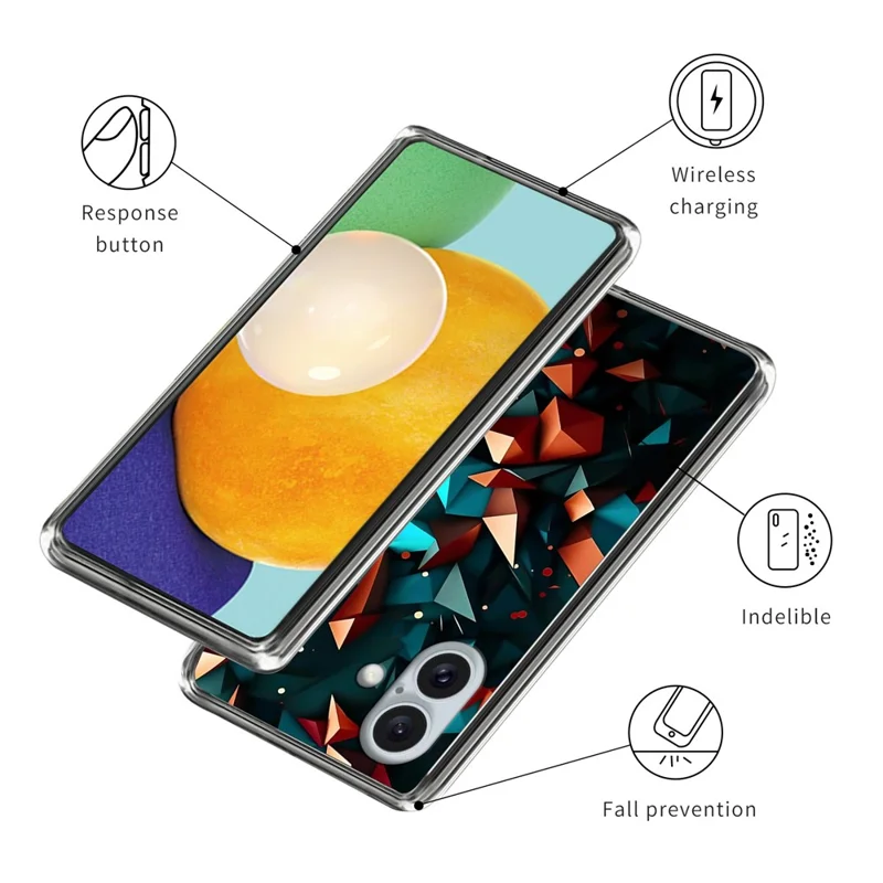 For iPhone 16 Case Shock-Absorbent TPU Pattern Printed Phone Cover - Style A