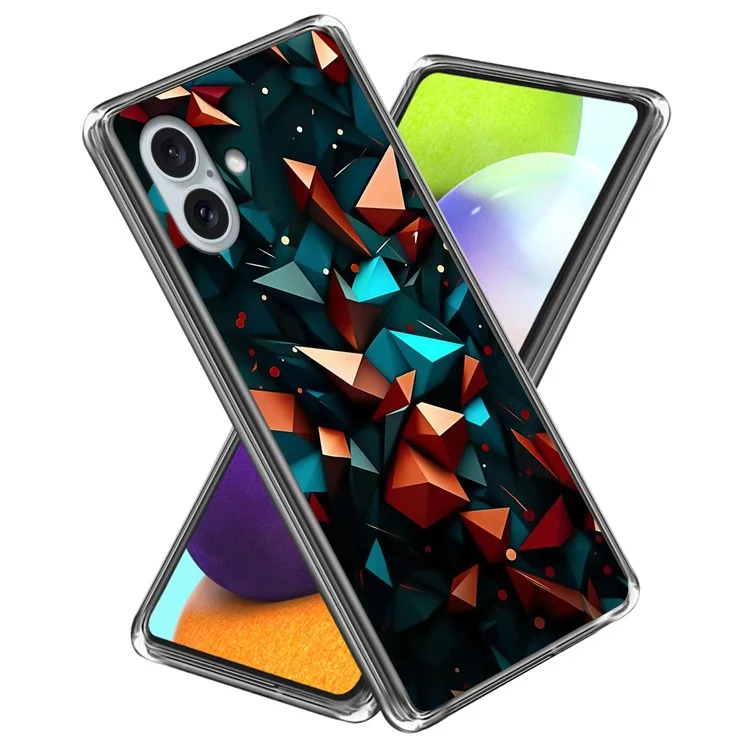 For iPhone 16 Plus Case Shock-Absorbent TPU Pattern Printed Phone Cover - Style A