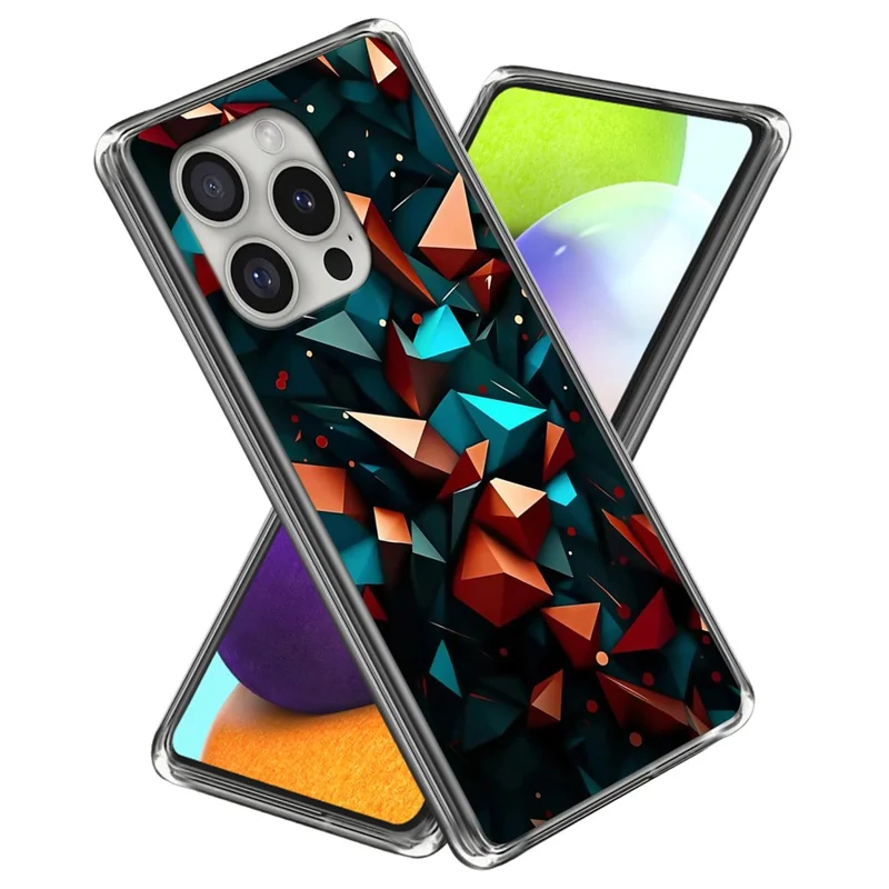 For iPhone 16 Pro Case Shock-Absorbent TPU Pattern Printed Phone Cover - Style A