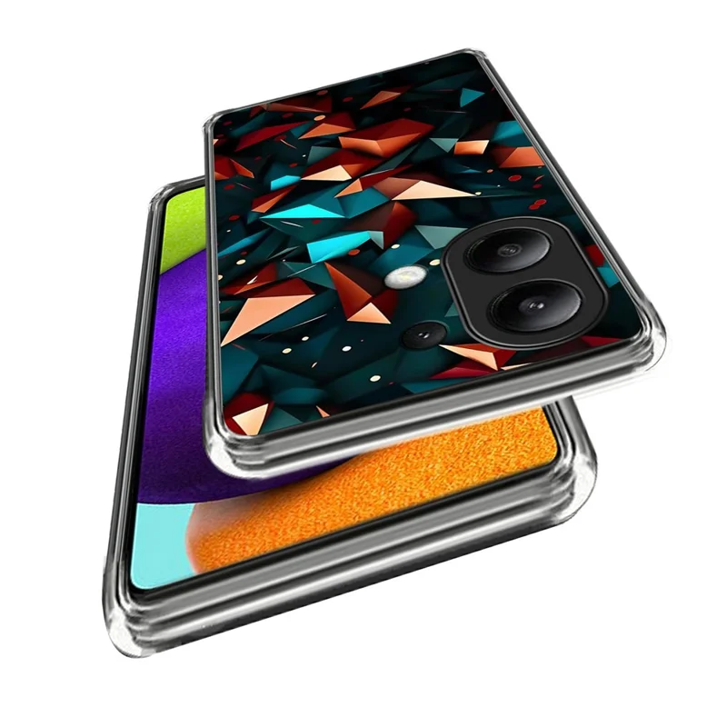 Для Xiaomi Redmi Примечание 13 4G Case Shock-Absorbent Pattern Printed Printed Phone Cover - Стиль а