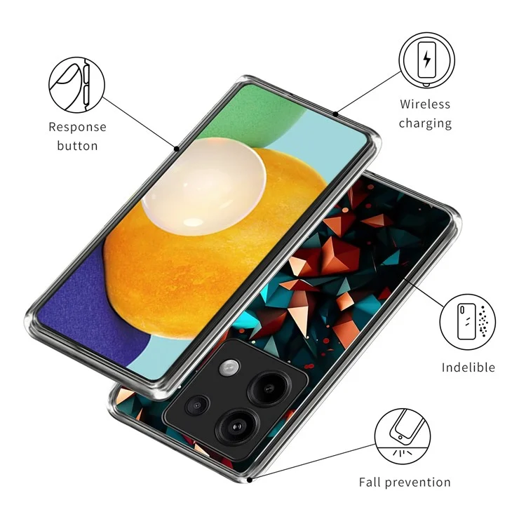 Para Xiaomi Redmi Note 13 Pro 5G / Xiaomi Poco X6 5G Case Shock-absorbente TPU Patrón de Patrón Teléfono Impreso - Estilo A
