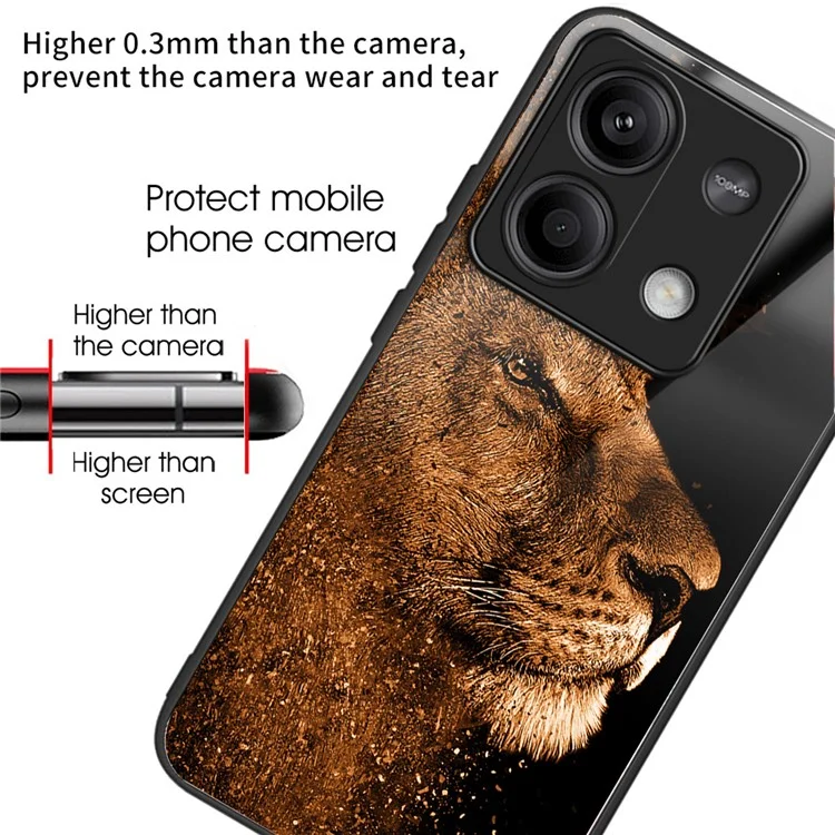 For Xiaomi Redmi Note 13 5G Case Tempered Glass TPU Drop-Proof Phone Cover Pattern Printing - Style A