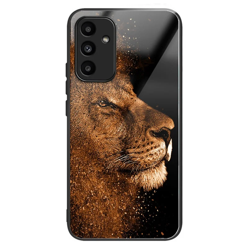 For Samsung Galaxy A15 4G / 5G Case Tempered Glass TPU Drop-Proof Phone Cover Pattern Printing - Style A