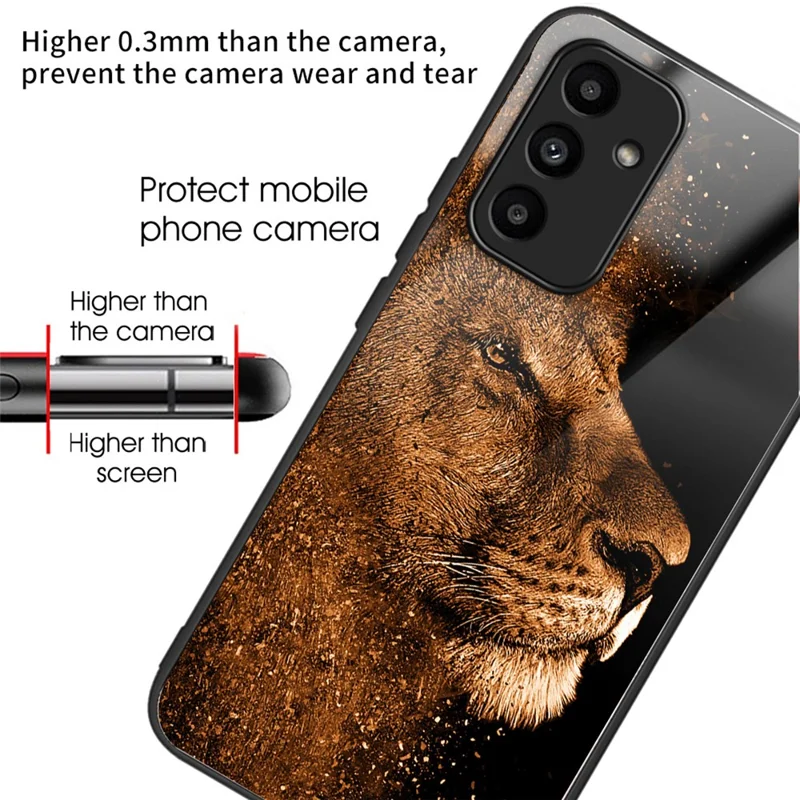 For Samsung Galaxy A15 4G / 5G Case Tempered Glass TPU Drop-Proof Phone Cover Pattern Printing - Style A