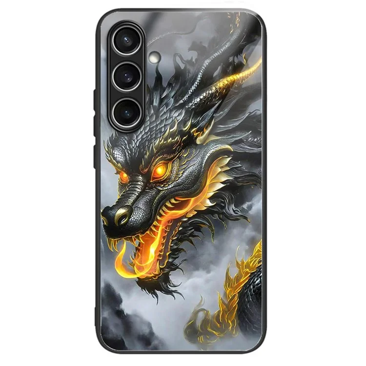 For Samsung Galaxy S24 FE Case Tempered Glass TPU Drop-Proof Phone Cover Pattern Printing - Style F