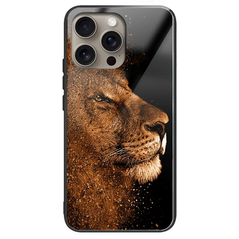 Für iPhone 16 Pro Max Case Gehärtetes Glas TPU stoßfestes Handyhülle Musteraufdruck - Stil A