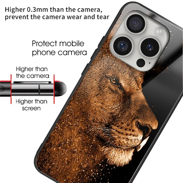 Чехол с закаленным стеклом и ТПУ для iPhone 16 Pro, противоударный, с печатным pattern - Style A