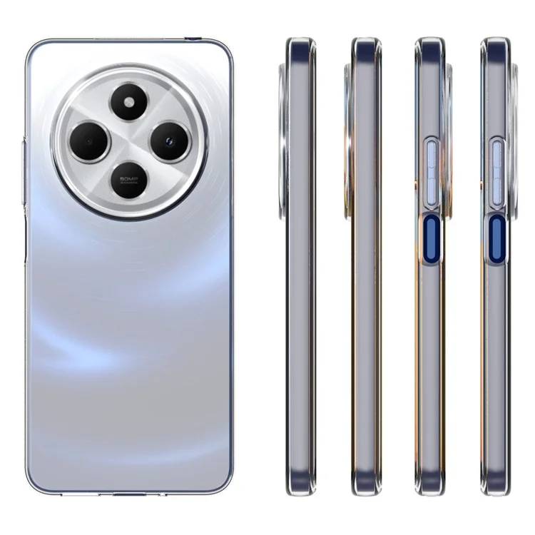 Pour Xiaomi Poco C75 4G / Redmi 14R 5G / 14C 4G Étui de téléphone transparent résistant à l'eau Étui de protection en TPU