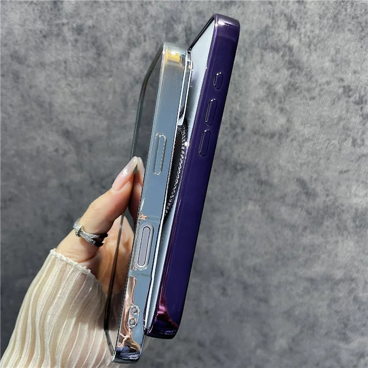 Pour Iphone 16 Plus Boîtier Magnétique Bling Rignestone Clear TPU + PC Téléphone PC - Rose