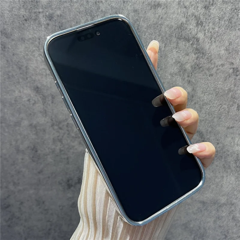 For iPhone 16 Plus Magnetic Case Bling Rhinestone Clear TPU + PC Phone Cover - Black