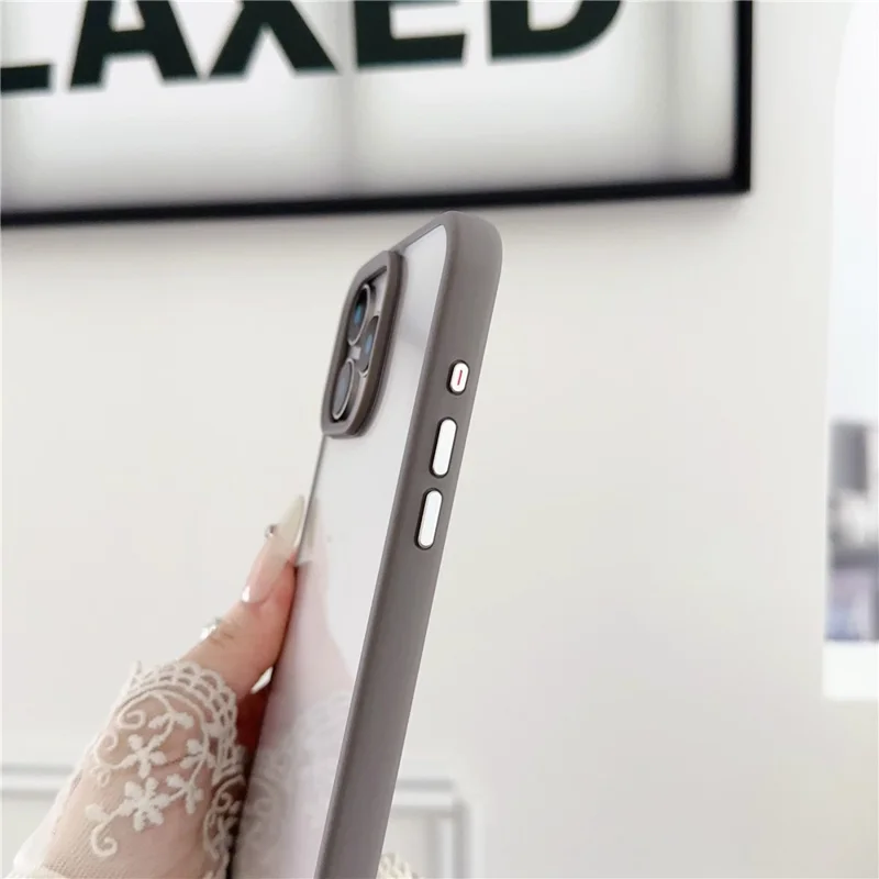 For iPhone 16 Pro Max Case TPU+PC Crystal Clear Back Cover with Lanyard Holes - Black