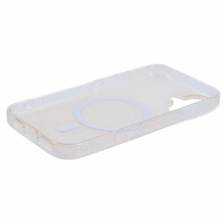 Pour L'iphone 16 Compatible Avec Magsafe Sea Waves IMD Tpu + Couverture de Téléphone Acrylique - Blanc