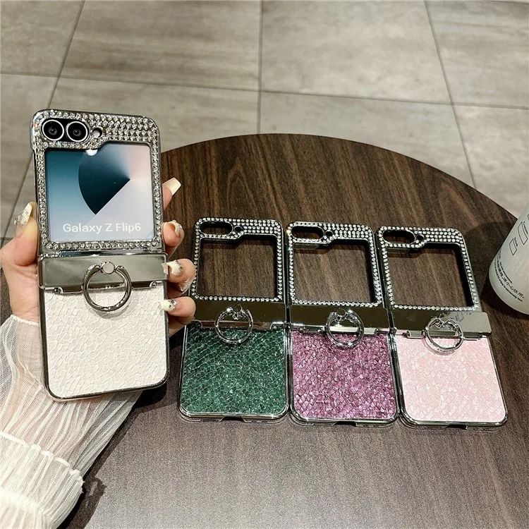 Pour Samsung Galaxy Z Flip6 5G Case de Poisson Échelle de Texture Texture du Porte-anne - Blanc