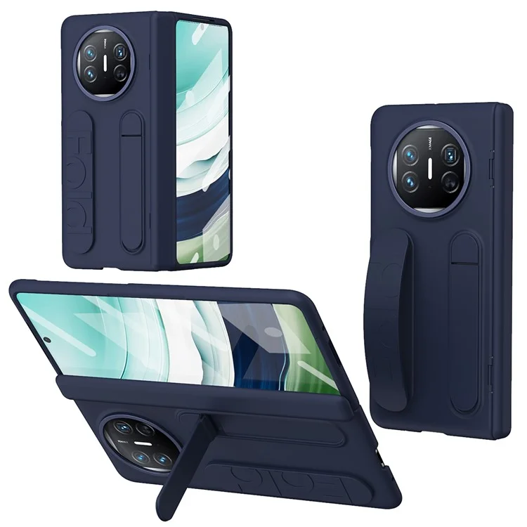 Для Huawei Mate X5 Case Case Kickstand Brickend PC PC Chop с Помощью Измельченной Стеклянной Пленки - Синий