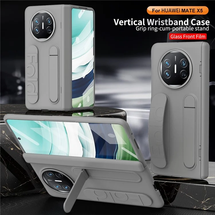 Для Huawei Mate X5 Case Case Kickstand Brickend PC PC Chop с Помощью Измельченной Стеклянной Пленки - Синий