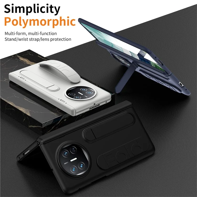 Для Huawei Mate X5 Case Case Kickstand Brickend PC PC Chop с Помощью Измельченной Стеклянной Пленки - Синий