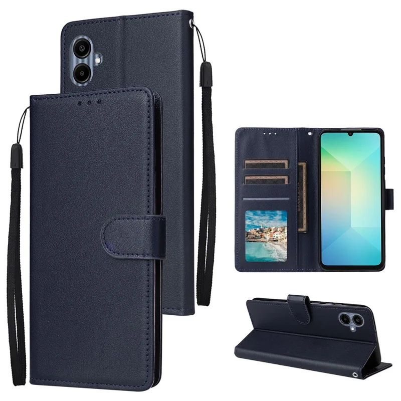 Für Samsung Galaxy A06 Case Wallet Stand View PU Leder Handyhülle - Blau