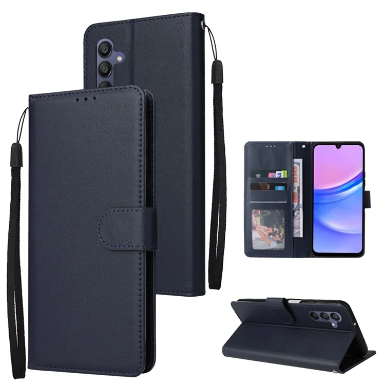 Para Samsung Galaxy A16 5G / A16 4G Funda Cartera de Pie Vista PU Cubierta de Cuero Teléfono - Azul