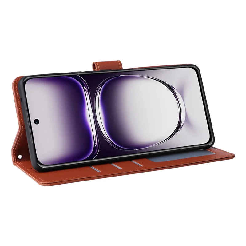 For Oppo Reno12 Pro 5G (Global) Case Wallet Stand View PU Leather Phone Cover - Brown