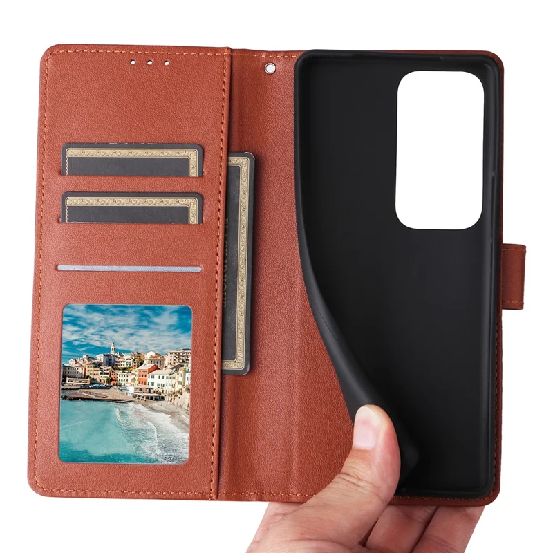 For Oppo Reno12 Pro 5G (Global) Case Wallet Stand View PU Leather Phone Cover - Brown
