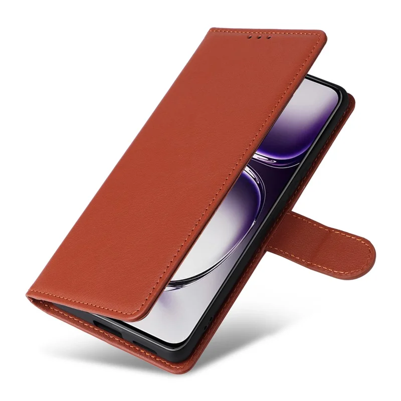 For Oppo Reno12 Pro 5G (Global) Case Wallet Stand View PU Leather Phone Cover - Brown
