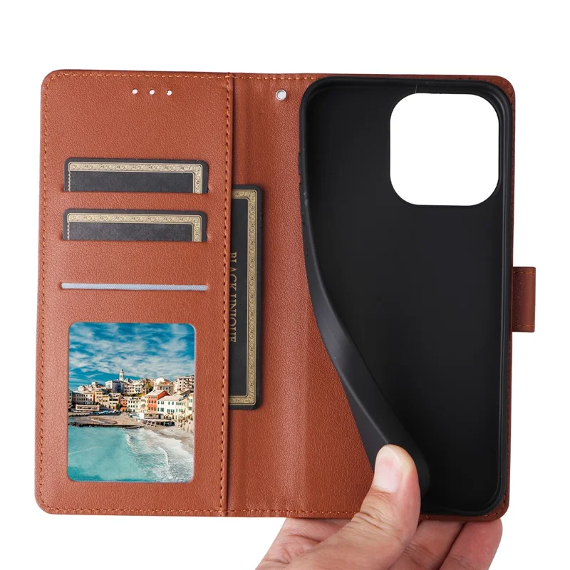 For vivo Y28 4G Case Wallet Stand View PU Leather Phone Cover - Brown