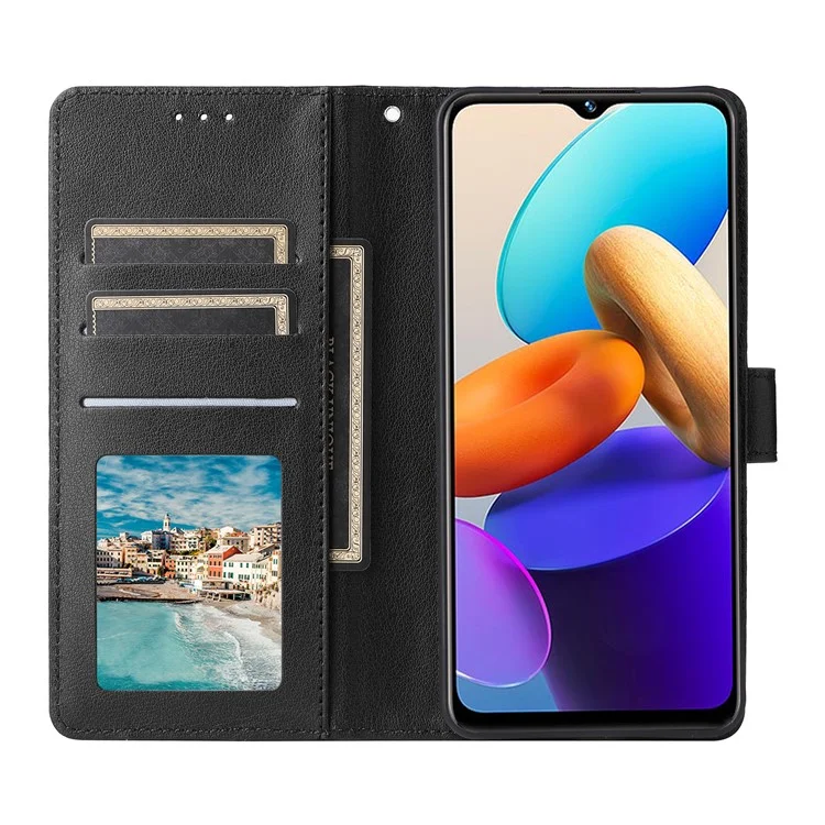 Pour Vivo Y22 4G / Y22s 4G / Y35 4G (2022) Boîtier de Portefeuille View pu Leather Téléphone Couverture - Noir