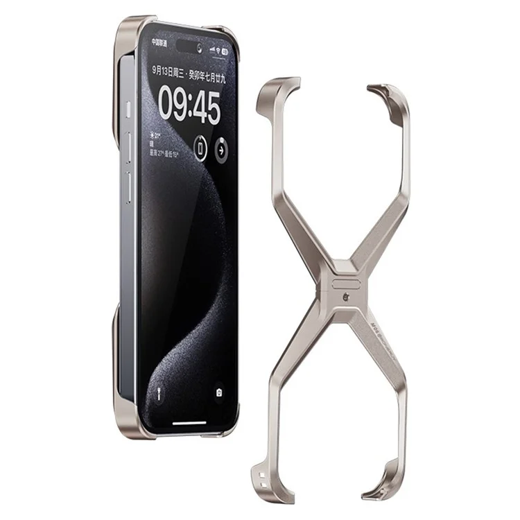 Para Iphone 16 Pro Bumper Case Sem Quadro de Alumínio - Ouro de Titânio