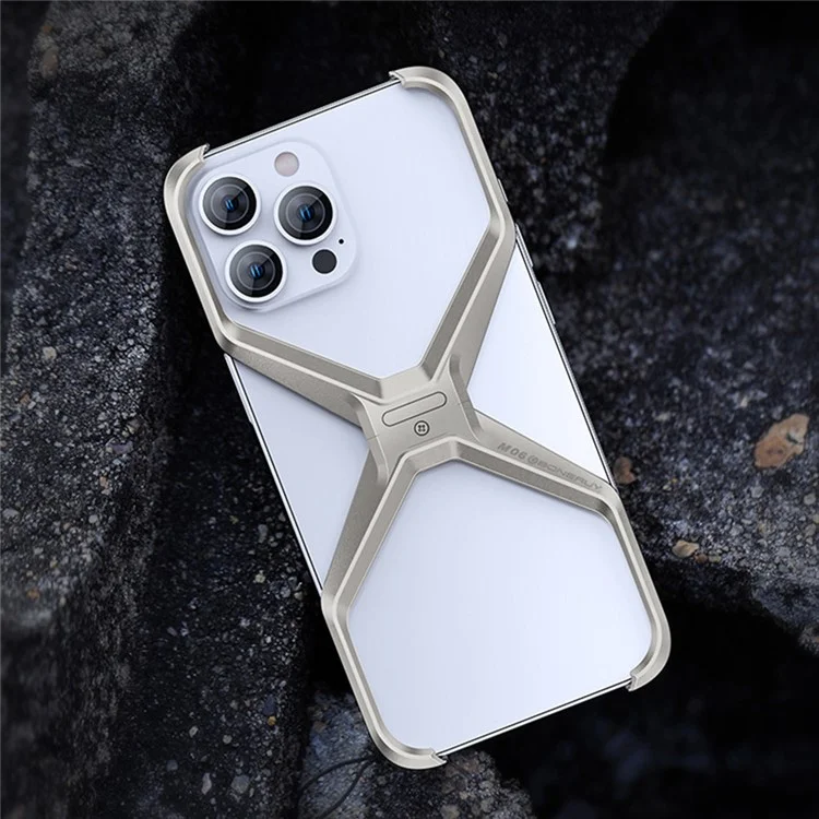 Para Iphone 16 Pro Bumper Case Sem Quadro de Alumínio - Ouro de Titânio