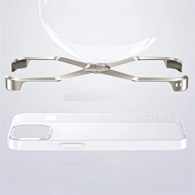 Para Iphone 16 Pro Bumper Case Sem Quadro de Alumínio - Ouro de Titânio