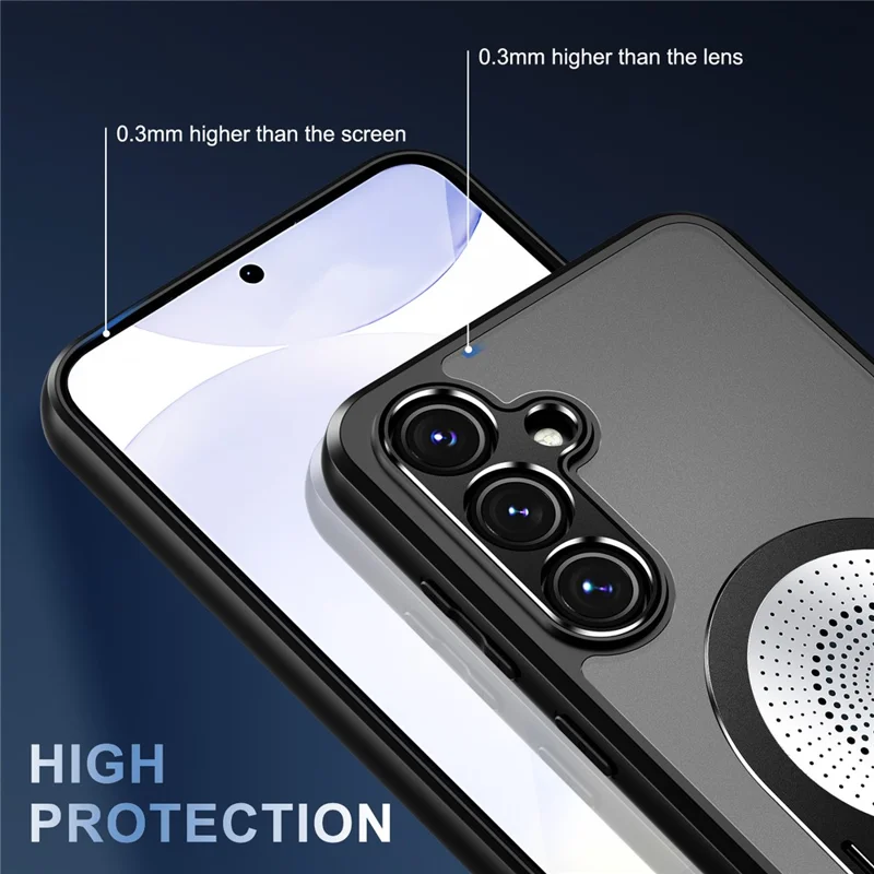 Para Samsung Galaxy S24 fe Magnetic Dissipation Disipación Aromaterapia Patada de Papel Silicona+pc Teléfono Cubierta - Negro