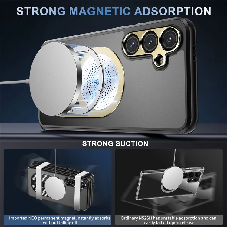 For Samsung Galaxy S23 FE Magnetic Case Heat Dissipation Aromatherapy Kickstand Silicone+PC Phone Cover - Gold