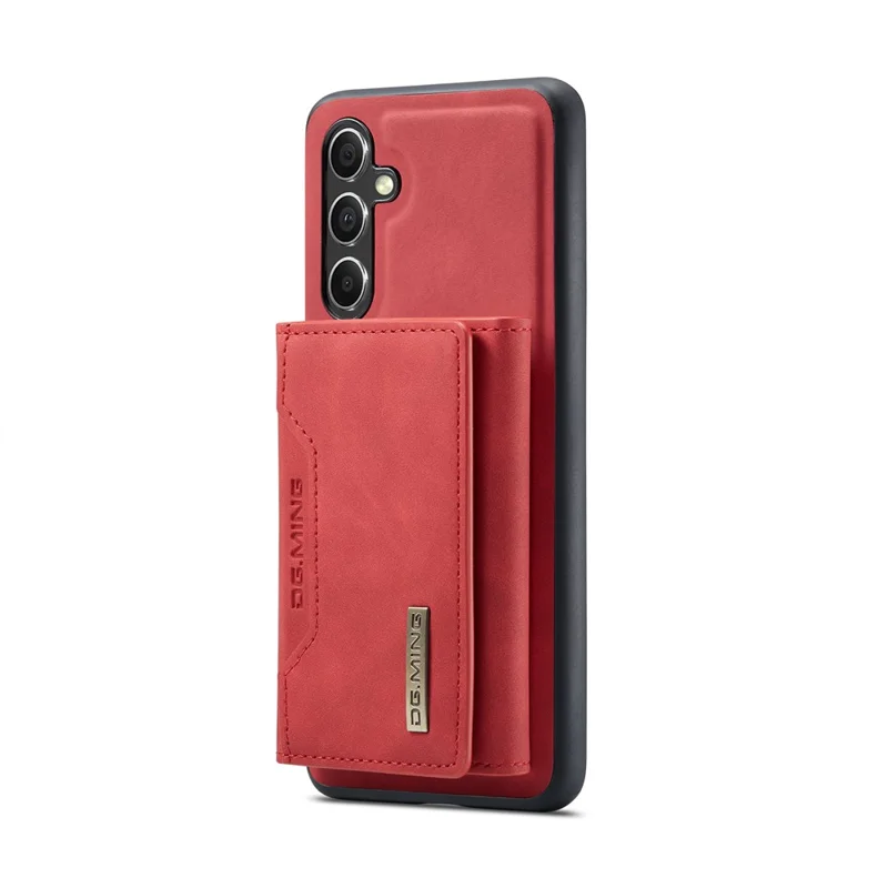 DG.MING M2 Series for Samsung Galaxy S24 FE Case PU+PC+TPU Phone Cover Detachable Wallet - Red