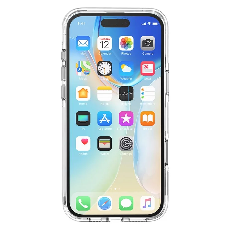 Para Iphone 16 Plus Case Airbag Design PC+TPU Clear Protective Telepubreada