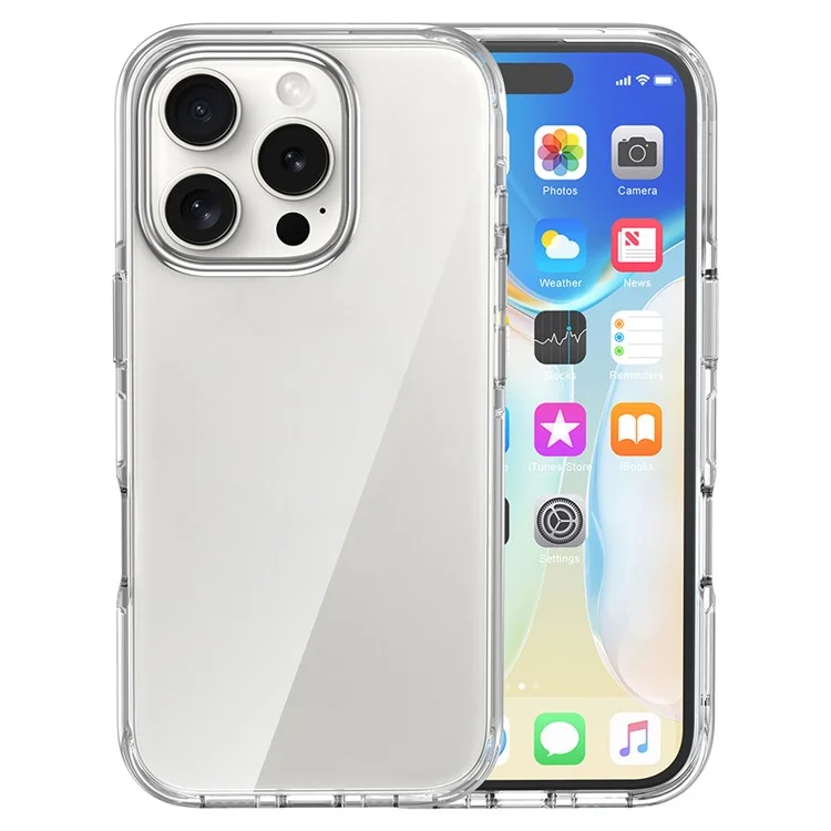 Per Iphone 16 Pro Max Case Airbag Design Pc+copertura Telefonica di Protezione Trasparente Tpu