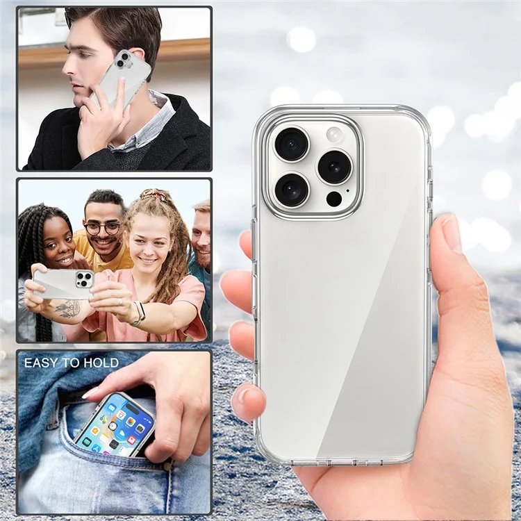 Para Iphone 16 Pro Case Airbag Design PC+TPU Clear Protective Telepubreada