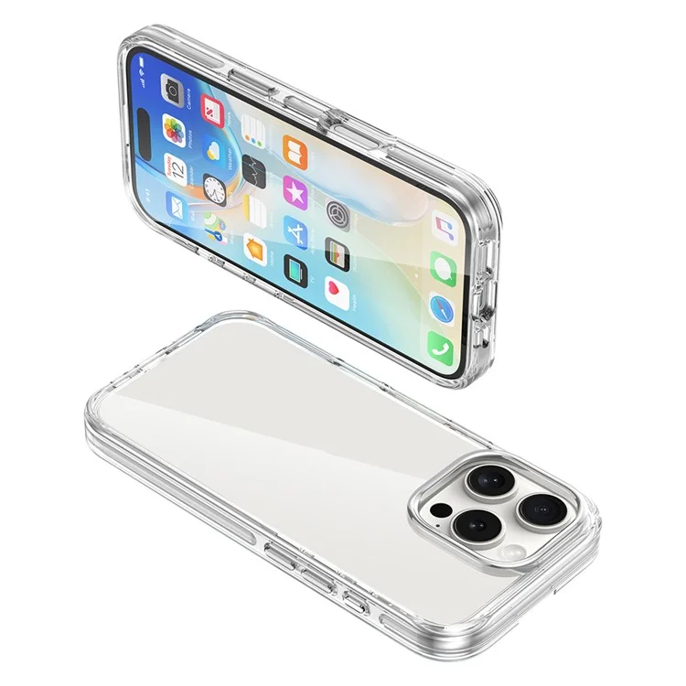 Para Iphone 16 Pro Case Airbag Design PC+TPU Clear Protective Telepubreada